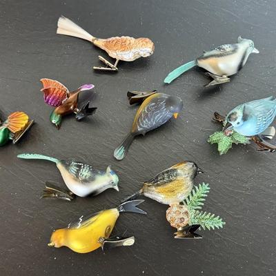 Glass Bird Ornaments Lot