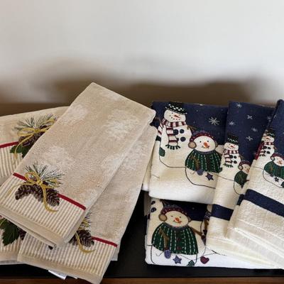 TWO Sets of Bathroom Holiday Towels