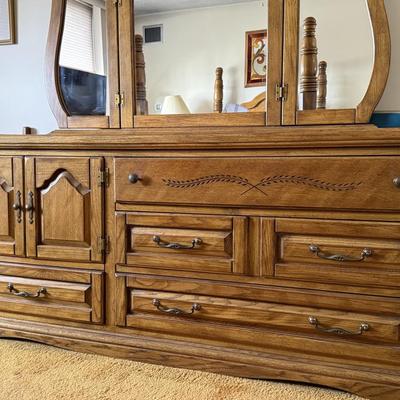 Solid Oak Dresser w/ Mirror