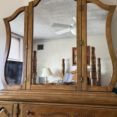 Solid Oak Dresser w/ Mirror