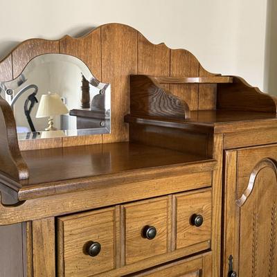 Solid Oak Bureau/Armoire