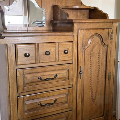 Solid Oak Bureau/Armoire