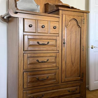 Solid Oak Bureau/Armoire