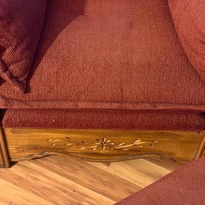 Solid Oak Framed Chair w/ Ottoman