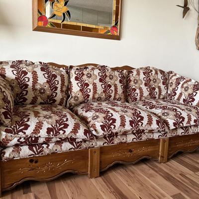 Solid Oak Framed Couch