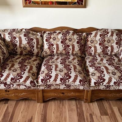 Solid Oak Framed Couch