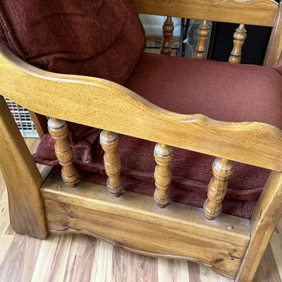 Solid Oak Framed High-Back Chair