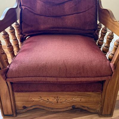 Solid Oak Framed High-Back Chair