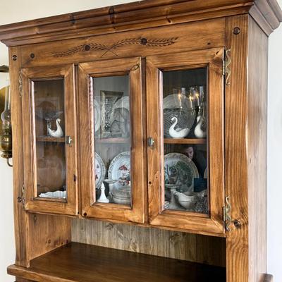 Solid Oak China Hutch