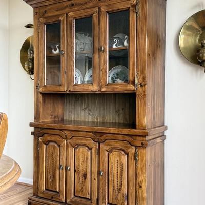 Solid Oak China Hutch