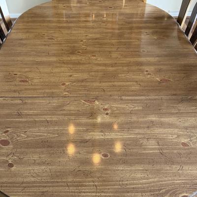 Solid Wood Dining Set w/ 2 leaves, 2 arm chairs, and 4 armless chairs