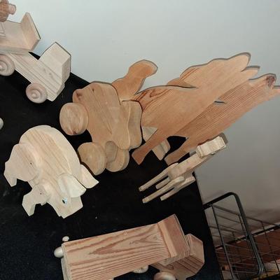 HANDCRAFTED WOODEN TOYS WITH EMBEDDED PENNY FOR YEAR MADE