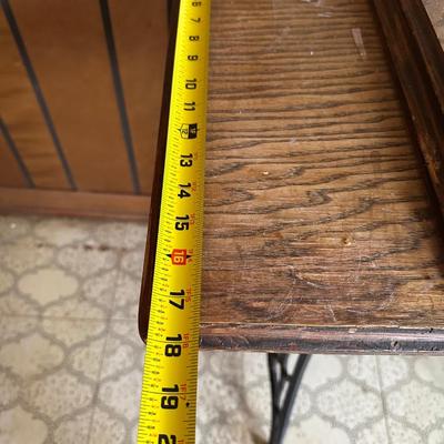 Reproduction Singer Sewing Machine Cast Iron Table Base w/ Wood Top