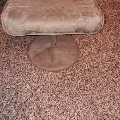 TAN COLORED SWIVEL RECLINER WITH OTTOMAN