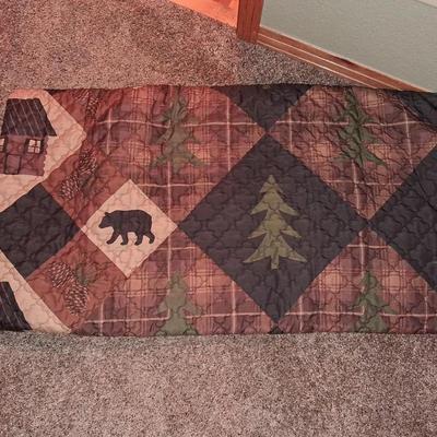 2 QUILTED OUTDOOR THEMED BLANKETS