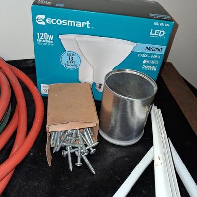 EXTENSION CORDS, SHELF BRACES, SPOT LIGHT BULBS AND HARDWARE