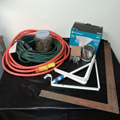 EXTENSION CORDS, SHELF BRACES, SPOT LIGHT BULBS AND HARDWARE