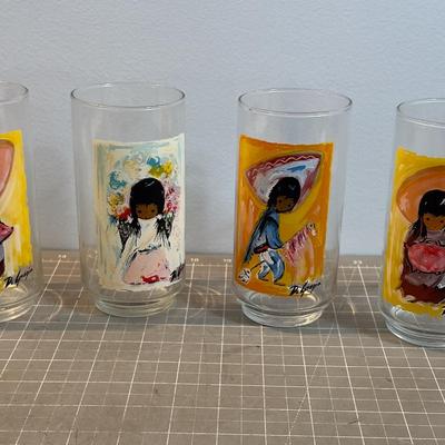 De Grazia Drinking Glasses (4) From the 70's 