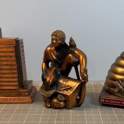 3 Metal Piggy Banks. Not Complete, no Bottoms.