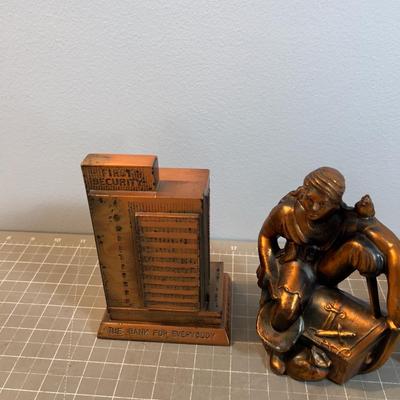 3 Metal Piggy Banks. Not Complete, no Bottoms.