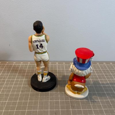 Jazz Figurine and Los Angles Olympic Sports Memorabilia. 