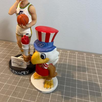 Jazz Figurine and Los Angles Olympic Sports Memorabilia. 