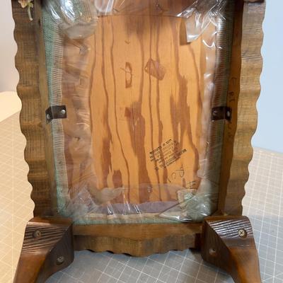 Foot Stool Needle Point Sage and Floral