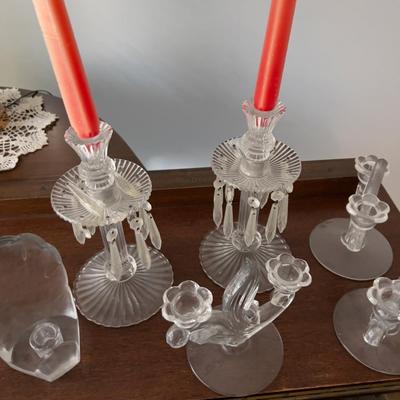 7 Clear Candle Sticks 