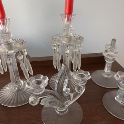 7 Clear Candle Sticks 