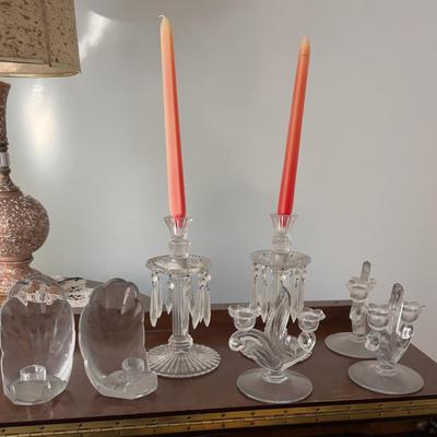 7 Clear Candle Sticks 