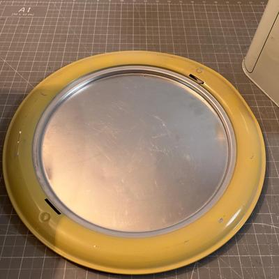 2 Tins; Cake Pan, Yellow and Floral, Bread 