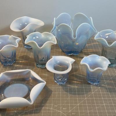 Duncan Miller Canterbury Blue Opalescent (8 ) Pieces, Including 