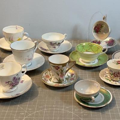 Giant Lot of Fine China Tea Cups and Matching saucers, Mostly  MUST Bring Paper and Boxes.