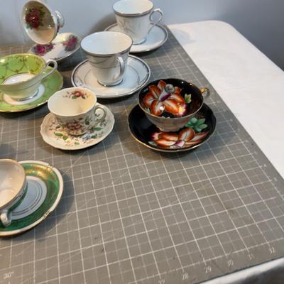 Giant Lot of Fine China Tea Cups and Matching saucers, Mostly  MUST Bring Paper and Boxes.