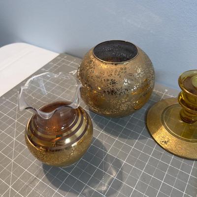 Gold Trim High Society Glass 