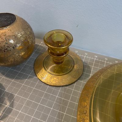 Gold Trim High Society Glass 