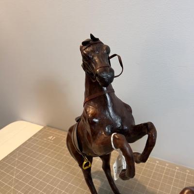 Pair of Leather  Horses 