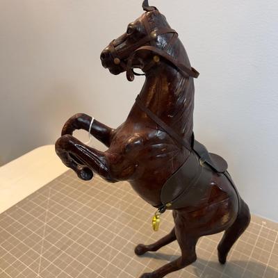 Pair of Leather  Horses 