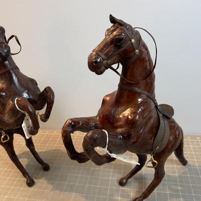 Pair of Leather  Horses 