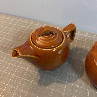 Vintage McCoy Tea Pot and Soup bowl with Lids