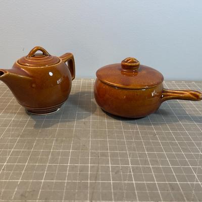 Vintage McCoy Tea Pot and Soup bowl with Lids