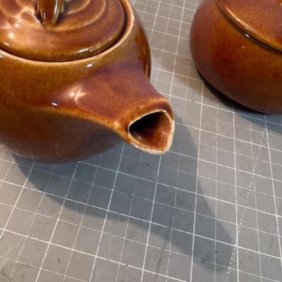 Vintage McCoy Tea Pot and Soup bowl with Lids