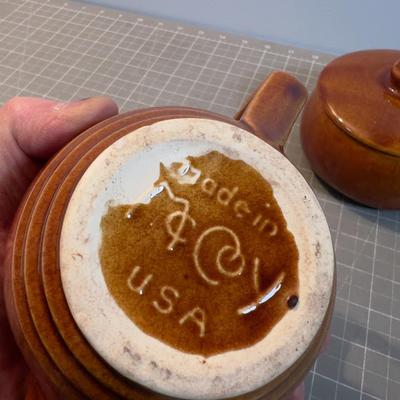 Vintage McCoy Tea Pot and Soup bowl with Lids