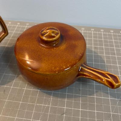 Vintage McCoy Tea Pot and Soup bowl with Lids