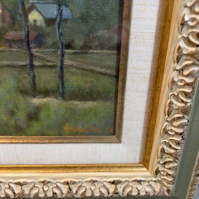 Oil on Canvas, "House in the Mountains"  Japanese Origin