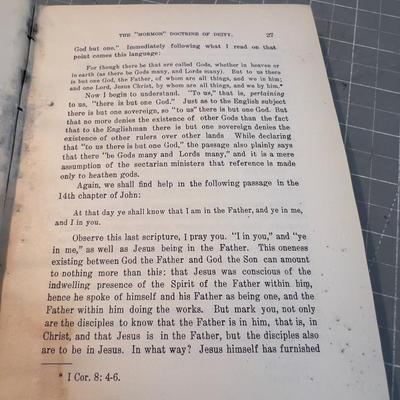 The Mormon Doctrine of Deity Dated 1903 