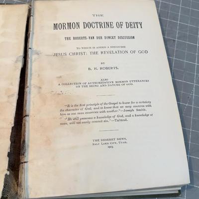 The Mormon Doctrine of Deity Dated 1903 