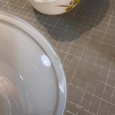 Fire King Casserole & Glass Painted Jar