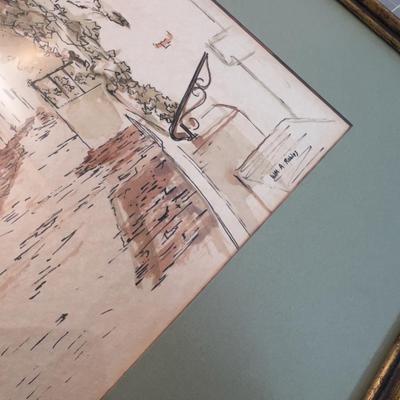 Street Art from Santa Barbara by Robles Water Color Framed