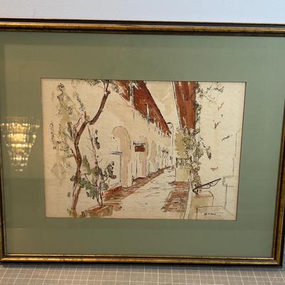 Street Art from Santa Barbara by Robles Water Color Framed